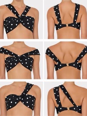 NWT Milly “Olivia”  & “Margot” Polka Dot Bandeau Bikini Set